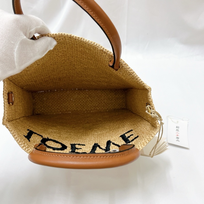莉亞精品♡LOEWE大款草編兩用包 二手-13