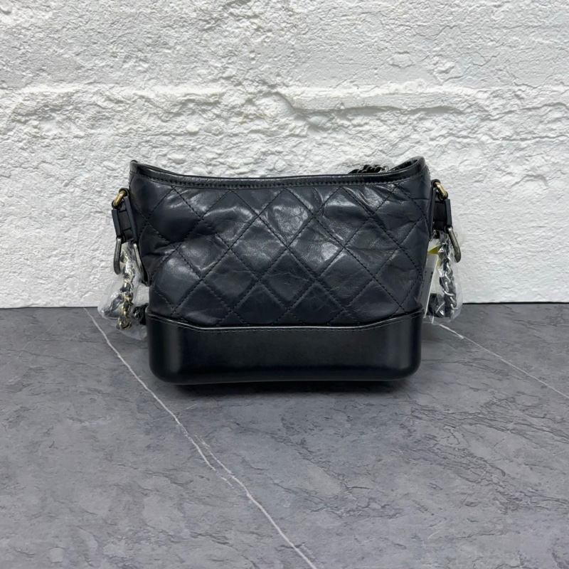 🌷有購證保卡款!Chanel 香奈兒 Gabrielle 流浪包 黑金牛皮 小號-2