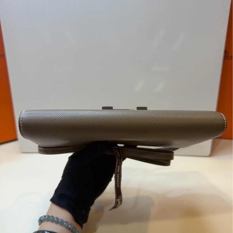 HERMES 愛馬仕 康康to go 皮大象灰 銀扣 epsom皮 肩帶 底20-5