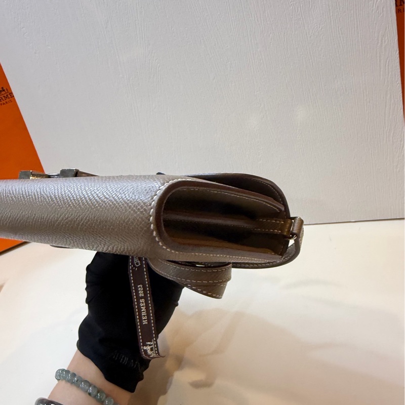 HERMES 愛馬仕 康康to go 皮大象灰 銀扣 epsom皮 肩帶 底20-6