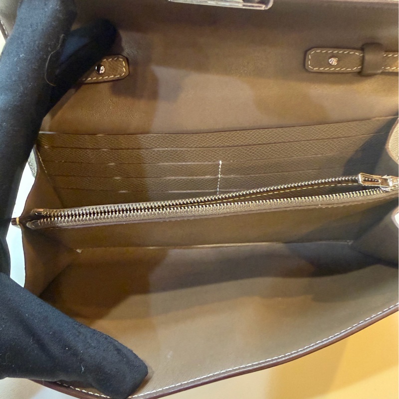 HERMES 愛馬仕 康康to go 皮大象灰 銀扣 epsom皮 肩帶 底20-7