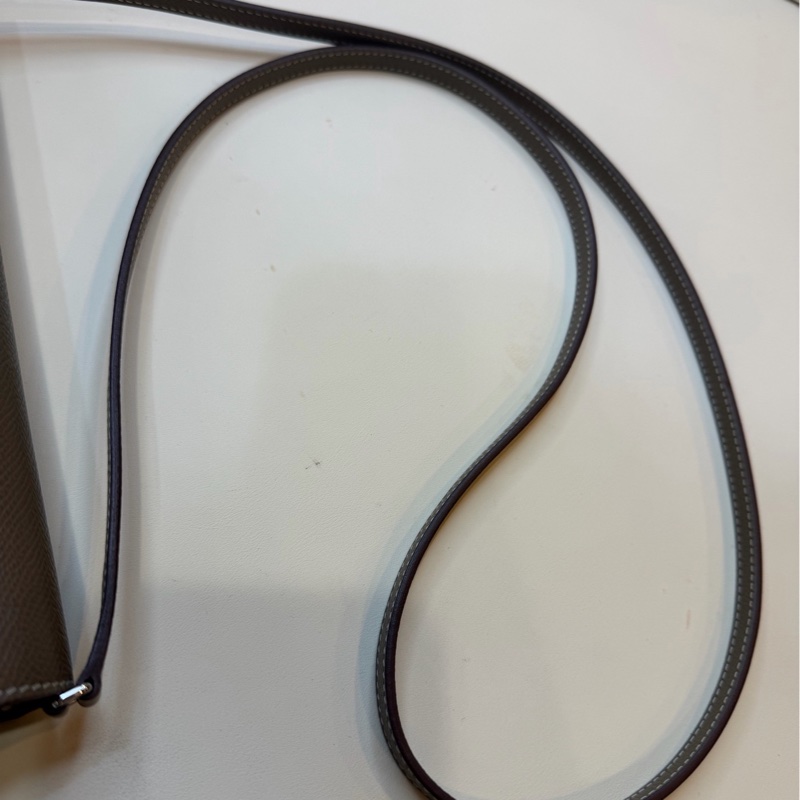 HERMES 愛馬仕 康康to go 皮大象灰 銀扣 epsom皮 肩帶 底20-8