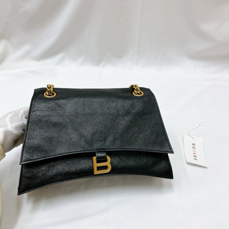 莉亞精品♡BALENCIAGA Crush 牛皮翻蓋鏈條沙漏包 二手-2