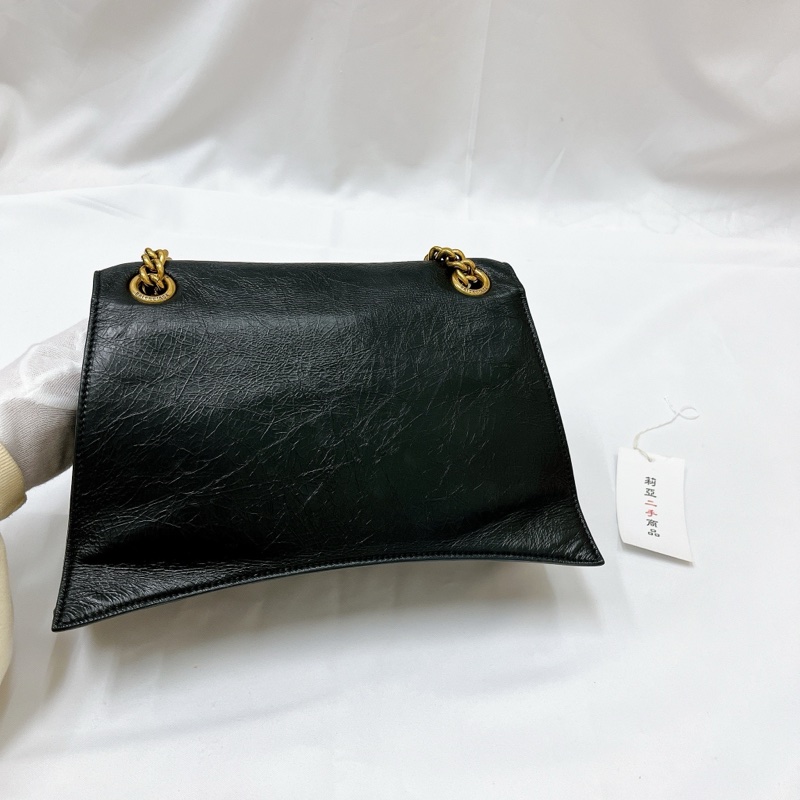 莉亞精品♡BALENCIAGA Crush 牛皮翻蓋鏈條沙漏包 二手-3