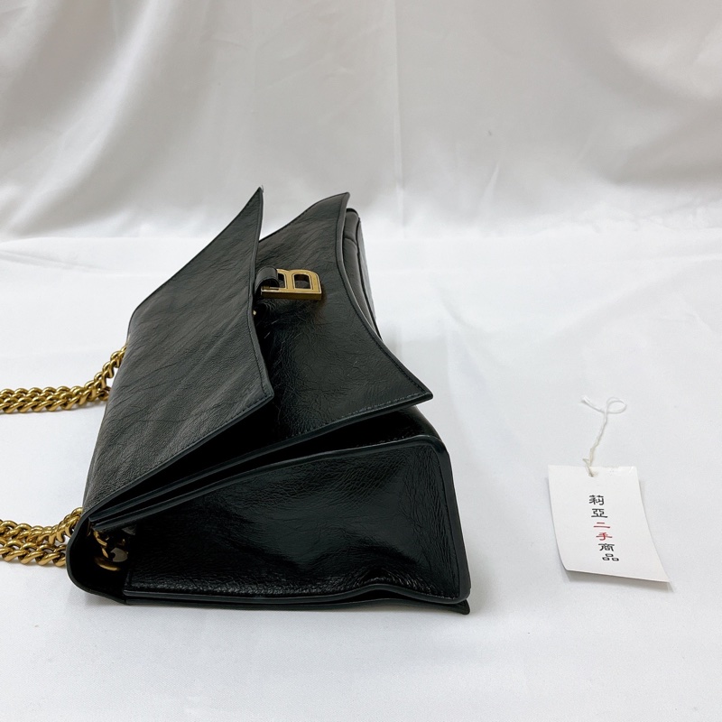 莉亞精品♡BALENCIAGA Crush 牛皮翻蓋鏈條沙漏包 二手-6