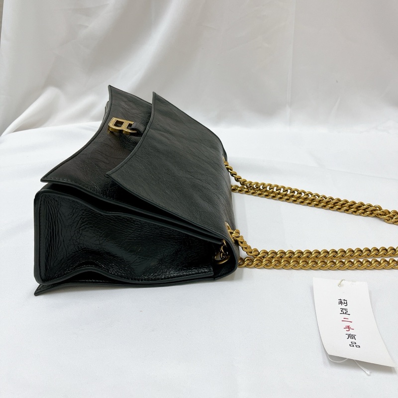 莉亞精品♡BALENCIAGA Crush 牛皮翻蓋鏈條沙漏包 二手-7