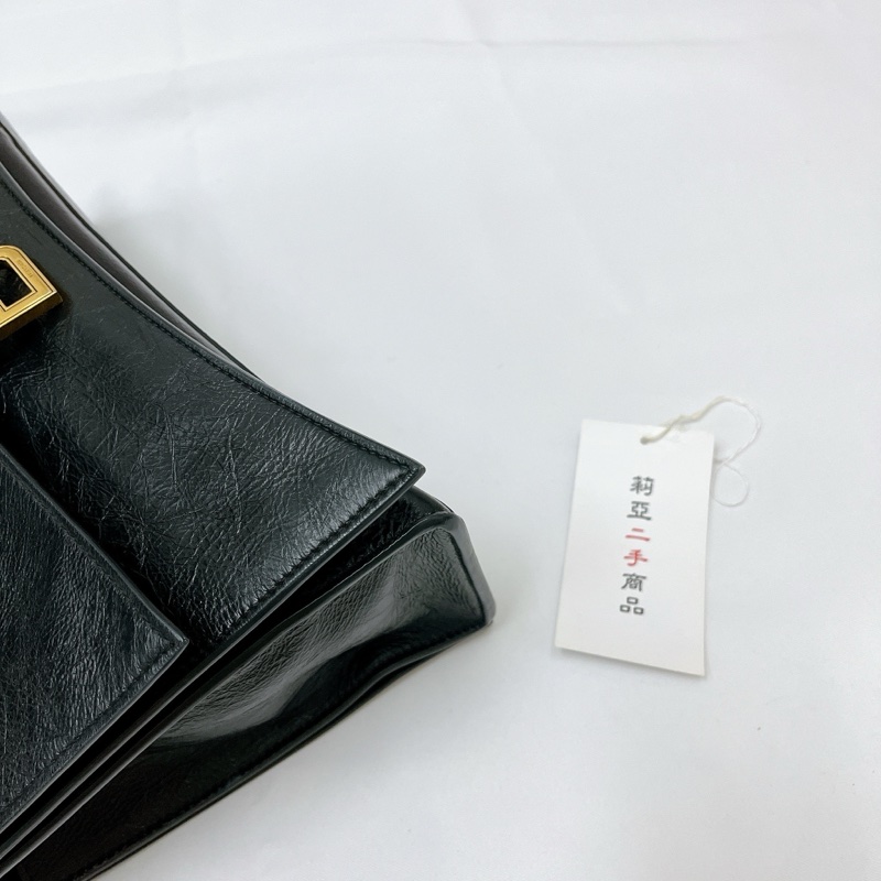 莉亞精品♡BALENCIAGA Crush 牛皮翻蓋鏈條沙漏包 二手-8