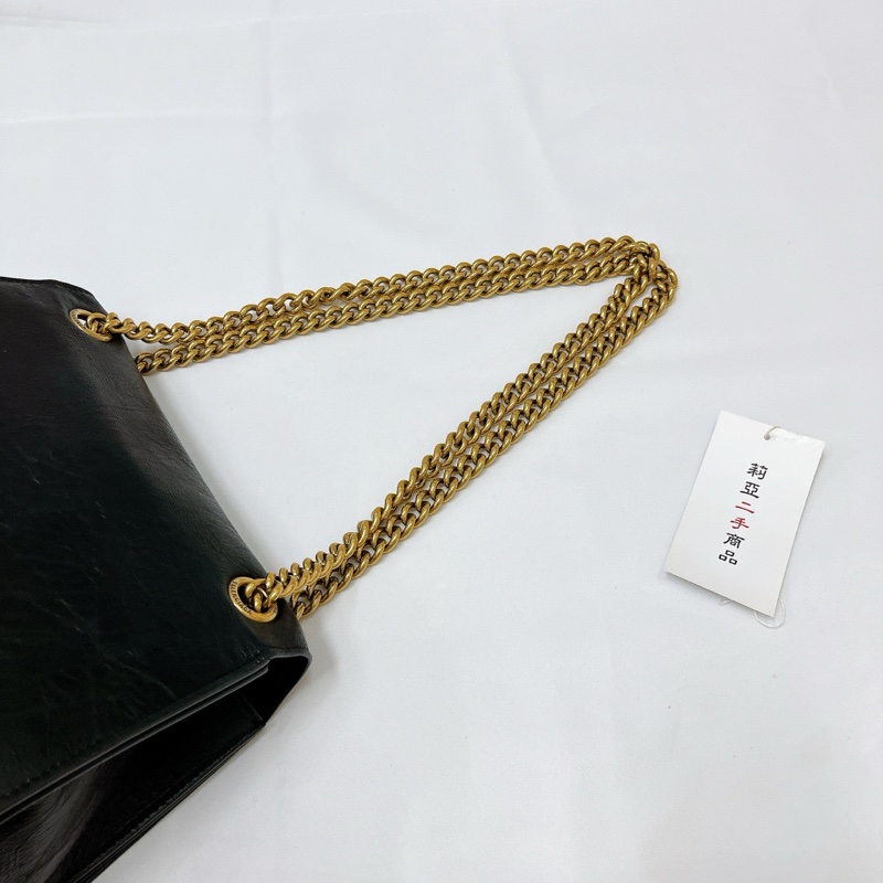 莉亞精品♡BALENCIAGA Crush 牛皮翻蓋鏈條沙漏包 二手-13