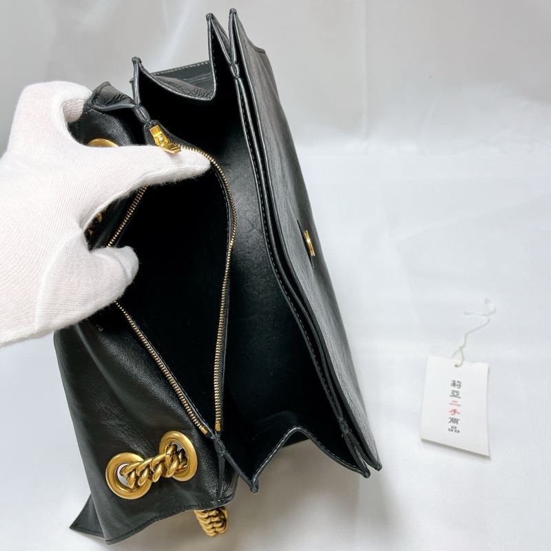 莉亞精品♡BALENCIAGA Crush 牛皮翻蓋鏈條沙漏包 二手-19