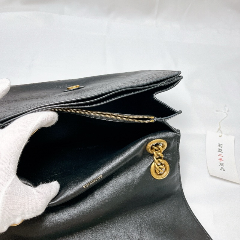 莉亞精品♡BALENCIAGA Crush 牛皮翻蓋鏈條沙漏包 二手-20