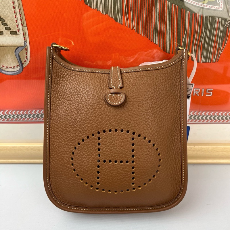 Hermes愛馬仕 Evelyne/伊芙琳 16 mini  金棕金扣-1