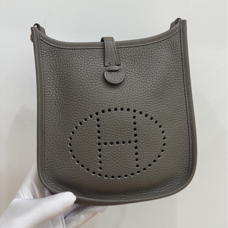 Hermes 愛馬仕 伊芙琳Evelyne mini積雨雲灰98新 帶票-1