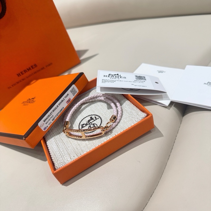 全新未使用 Hermes 愛馬仕 Roulis 豬鼻子手環 夢幻紫-1
