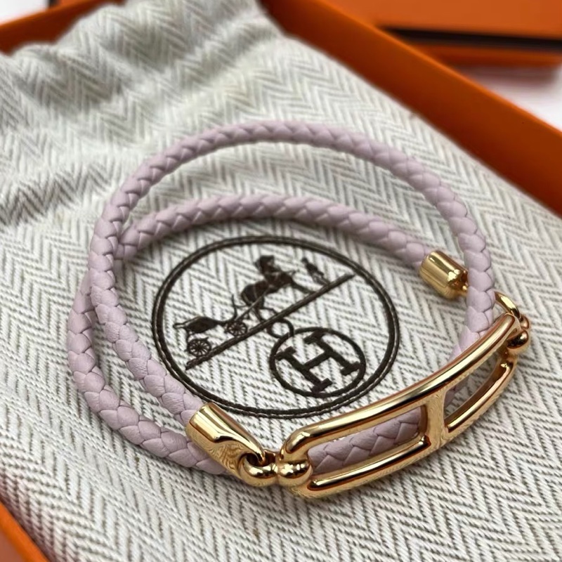 全新未使用 Hermes 愛馬仕 Roulis 豬鼻子手環 夢幻紫-2
