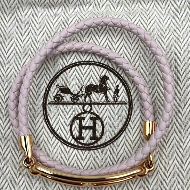 全新未使用 Hermes 愛馬仕 Roulis 豬鼻子手環 夢幻紫-3
