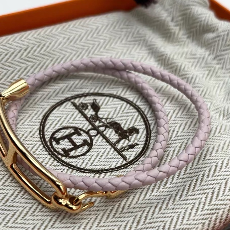 全新未使用 Hermes 愛馬仕 Roulis 豬鼻子手環 夢幻紫-4