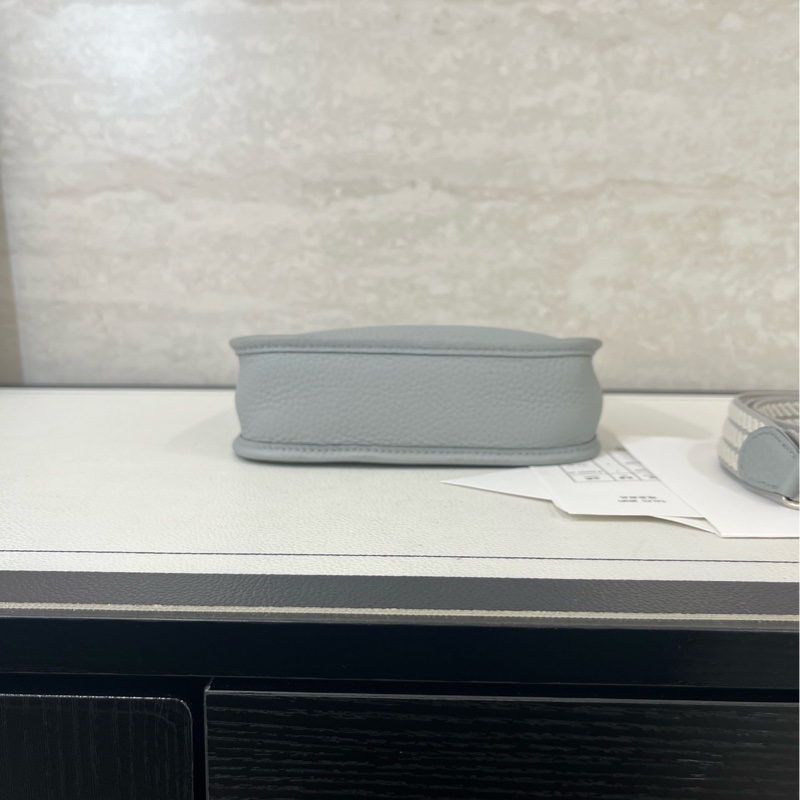 HERMES愛馬仕 Mini+Evelyne聖杯藍配錫器灰肩帶 TC皮 尺寸:16*17*6cm+2-4