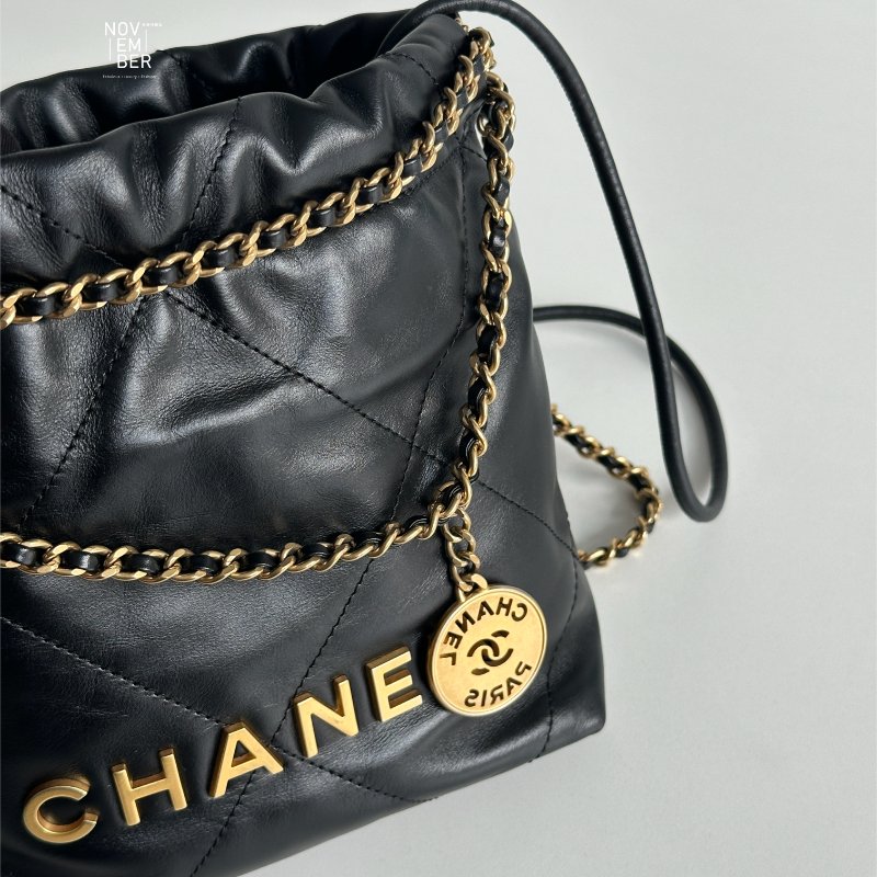 99新🆕 全配有購證🙌🏻 Chanel 香奈兒 22 bag mini 黑色金釦-2