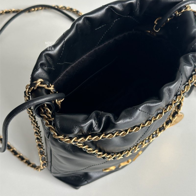 99新🆕 全配有購證🙌🏻 Chanel 香奈兒 22 bag mini 黑色金釦-4