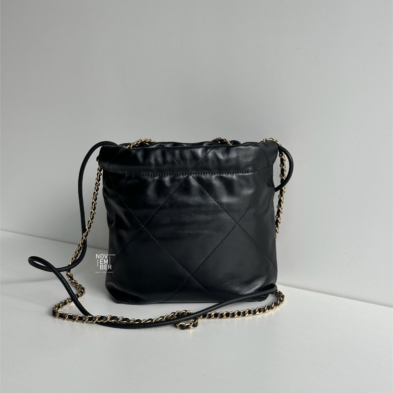 99新🆕 全配有購證🙌🏻 Chanel 香奈兒 22 bag mini 黑色金釦-5