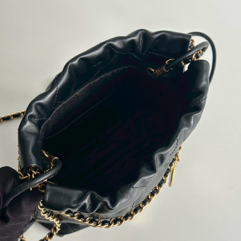 99新🆕 全配有購證🙌🏻 Chanel 香奈兒 22 bag mini 黑色金釦-6