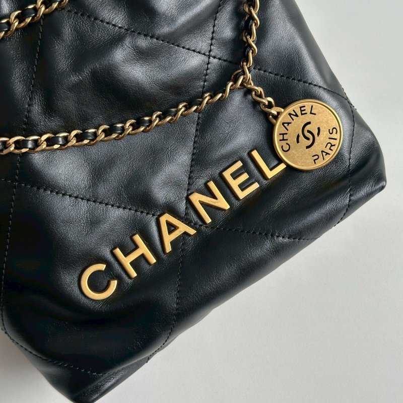 99新🆕 全配有購證🙌🏻 Chanel 香奈兒 22 bag mini 黑色金釦-12