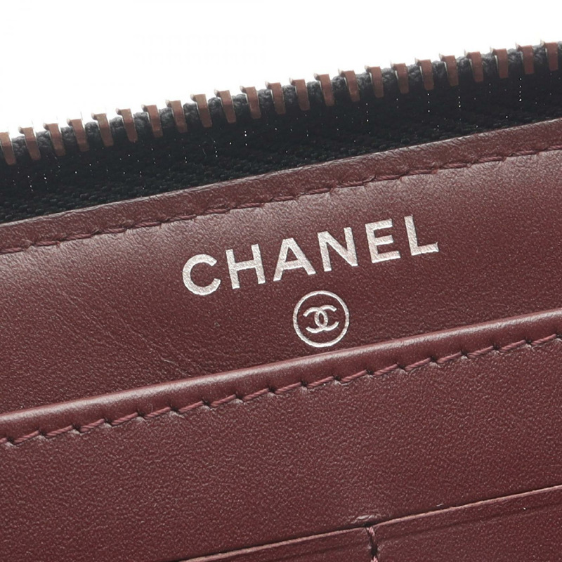 香奈兒 (CHANEL) Matelasse 拉鍊長款皮夾 A50097 黑色小牛皮二手-3