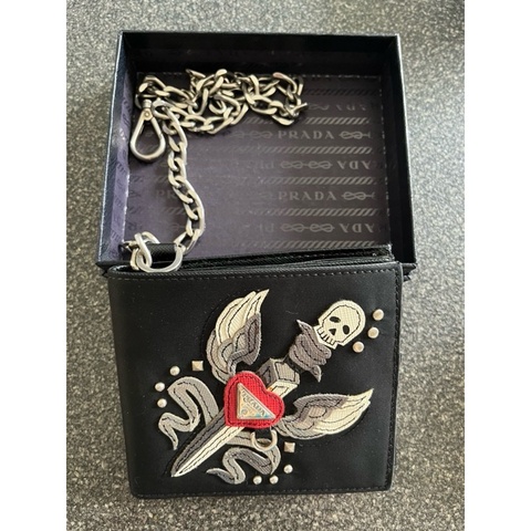 Prada 男女可用皮夾 Rocker 風 可放零錢 99成新