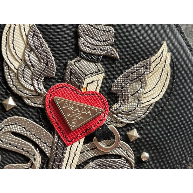 Prada 男女可用皮夾 Rocker 風 可放零錢 99成新-1