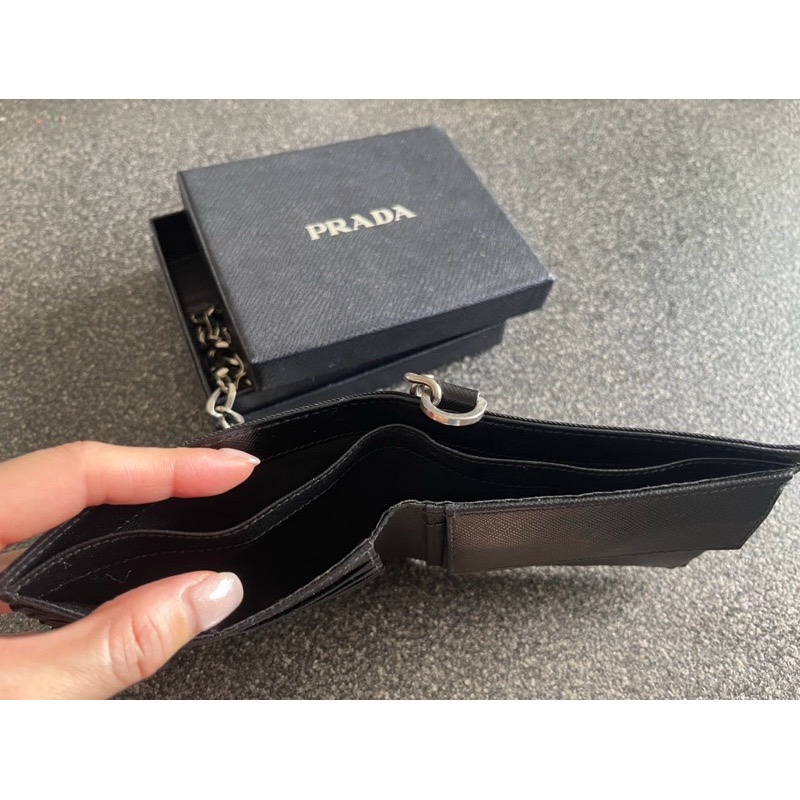 Prada 男女可用皮夾 Rocker 風 可放零錢 99成新-2