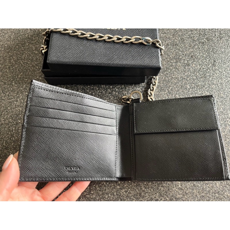 Prada 男女可用皮夾 Rocker 風 可放零錢 99成新-12