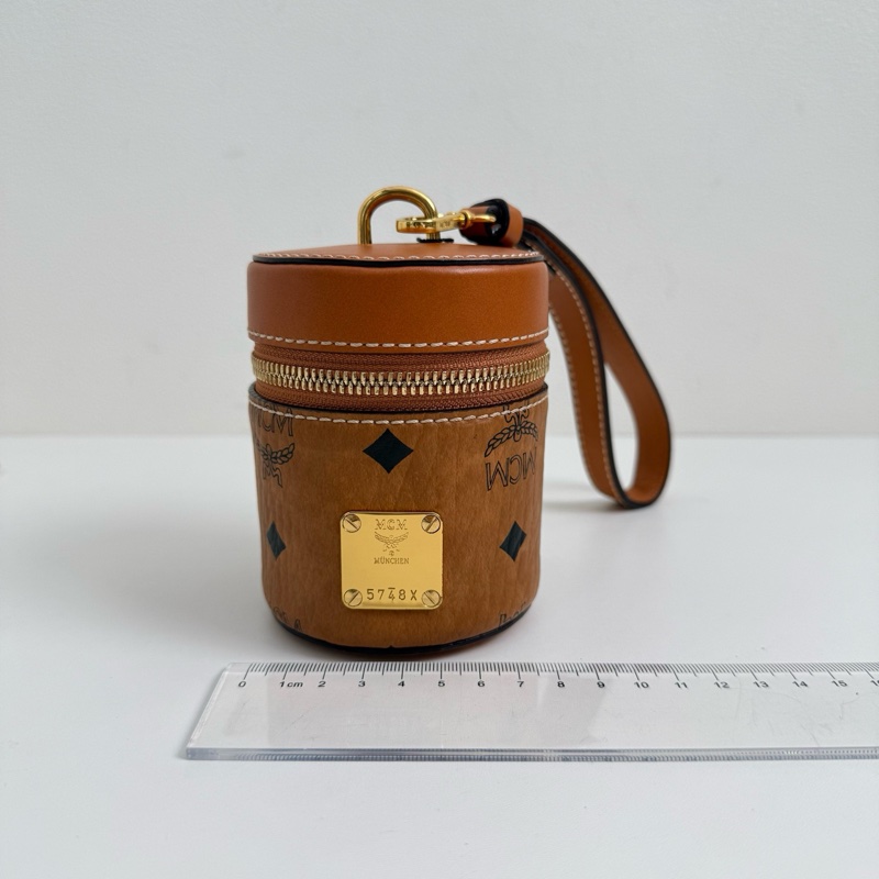 MCM 乾邑色 經典老花 迷你桶包斜挎包-1