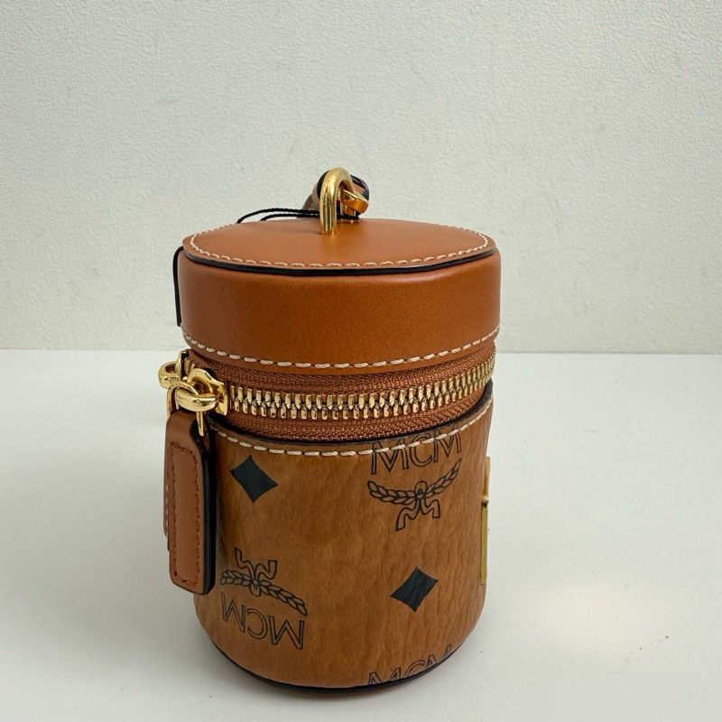 MCM 乾邑色 經典老花 迷你桶包斜挎包-2