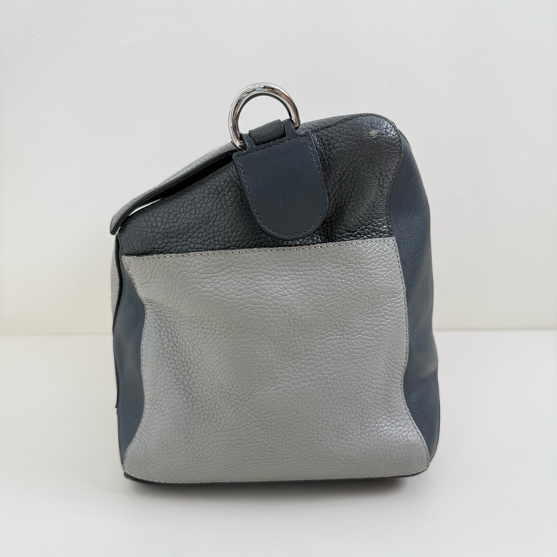 LOEWE/羅意威 Puzzle 大號拼色淺灰拼深灰 銀扣-4