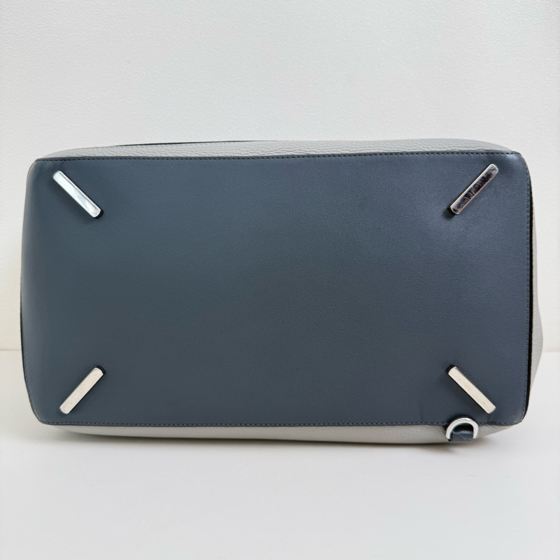 LOEWE/羅意威 Puzzle 大號拼色淺灰拼深灰 銀扣-6