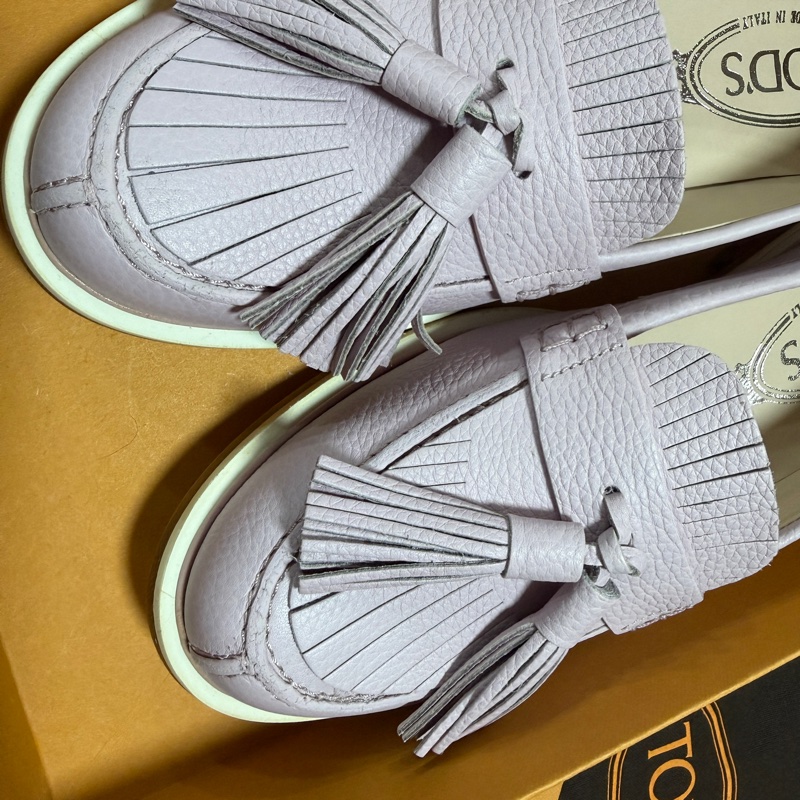 TOD’S Tassel Loafers 淡紫色流蘇樂福鞋-1