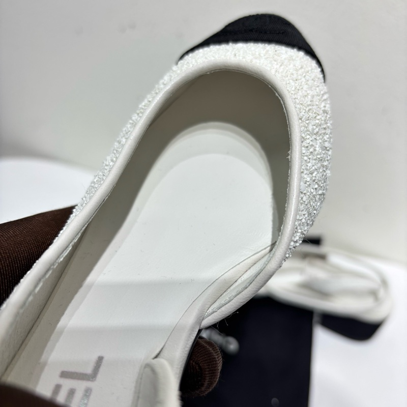 閒置新 未使用 香奈兒Chanel 高級手工坊系列 白色亮片瑪麗珍鞋 36.5碼 附件:塵袋-7