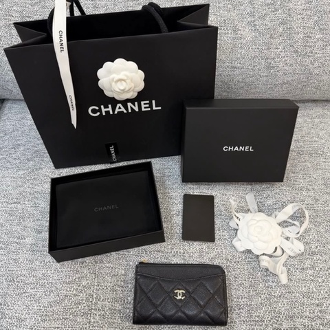 極新💫Chanel L型卡片零錢包｜短夾｜晶片款🖤