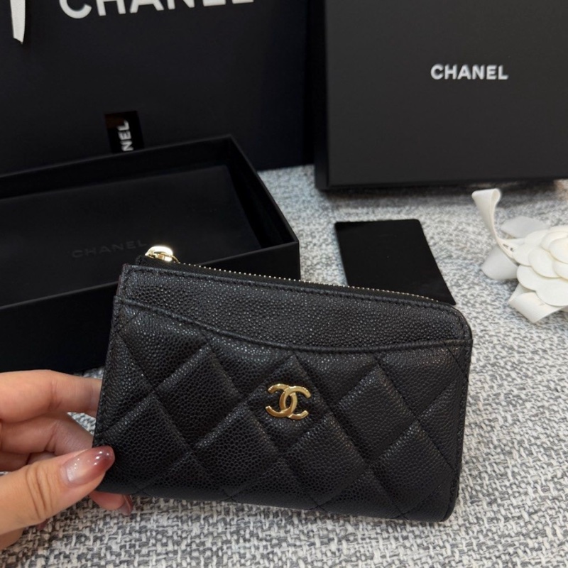 極新💫Chanel L型卡片零錢包|短夾|晶片款🖤-1