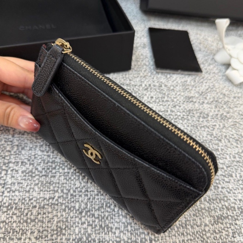極新💫Chanel L型卡片零錢包|短夾|晶片款🖤-3
