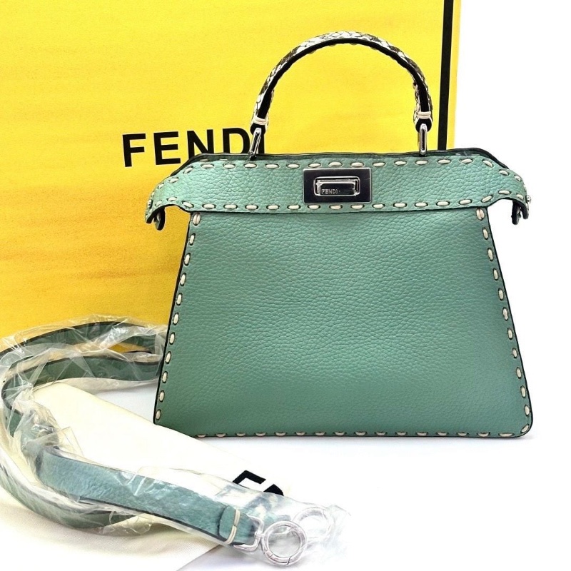 FENDI 蛇皮手柄Peekaboo手提斜背包27*20.5*9.5 95新 配件盒子 塵袋-2
