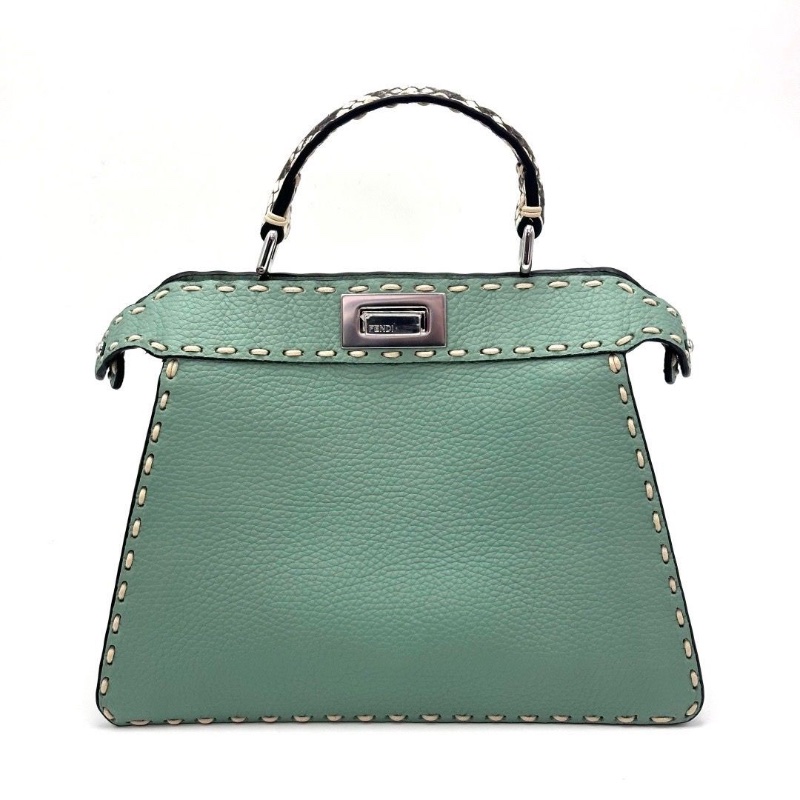 FENDI 蛇皮手柄Peekaboo手提斜背包27*20.5*9.5 95新 配件盒子 塵袋-3