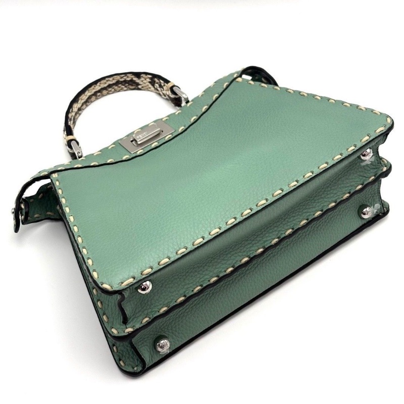 FENDI 蛇皮手柄Peekaboo手提斜背包27*20.5*9.5 95新 配件盒子 塵袋-6