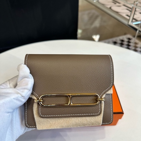 【閒置新】愛馬仕hermes  roulis豬鼻子slim 大象灰金B刻 附件 盒子 小票
