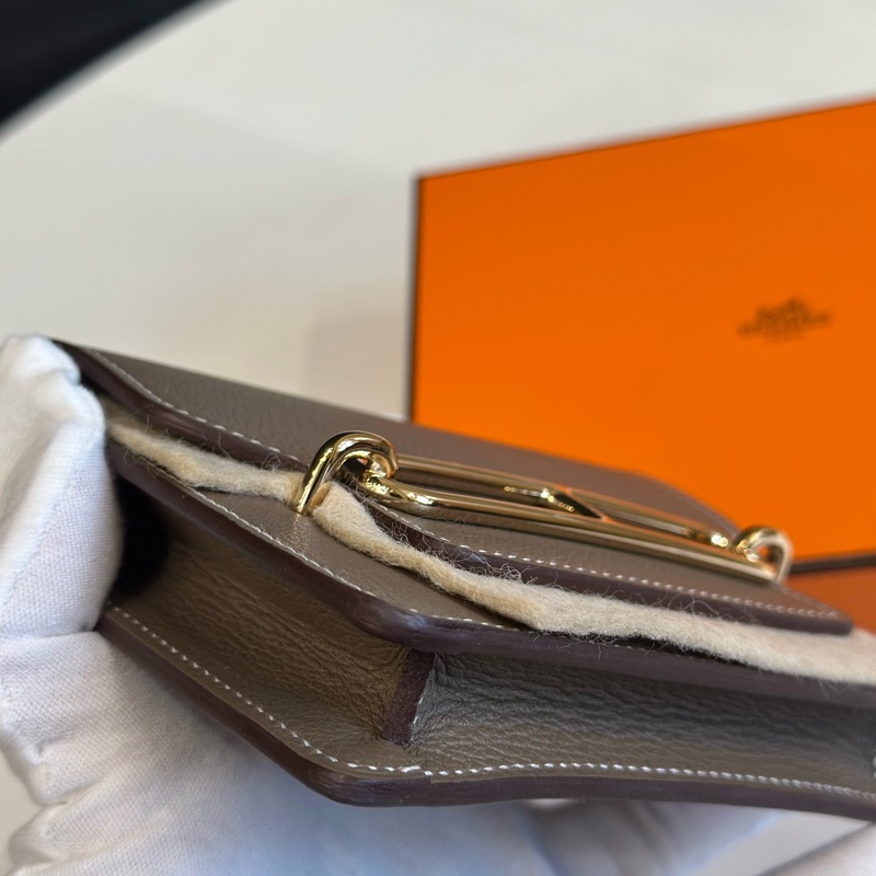 【閒置新】愛馬仕hermes roulis豬鼻子slim 大象灰金B刻 附件 盒子 小票-5