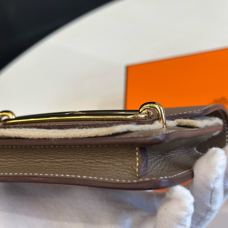 【閒置新】愛馬仕hermes roulis豬鼻子slim 大象灰金B刻 附件 盒子 小票-6