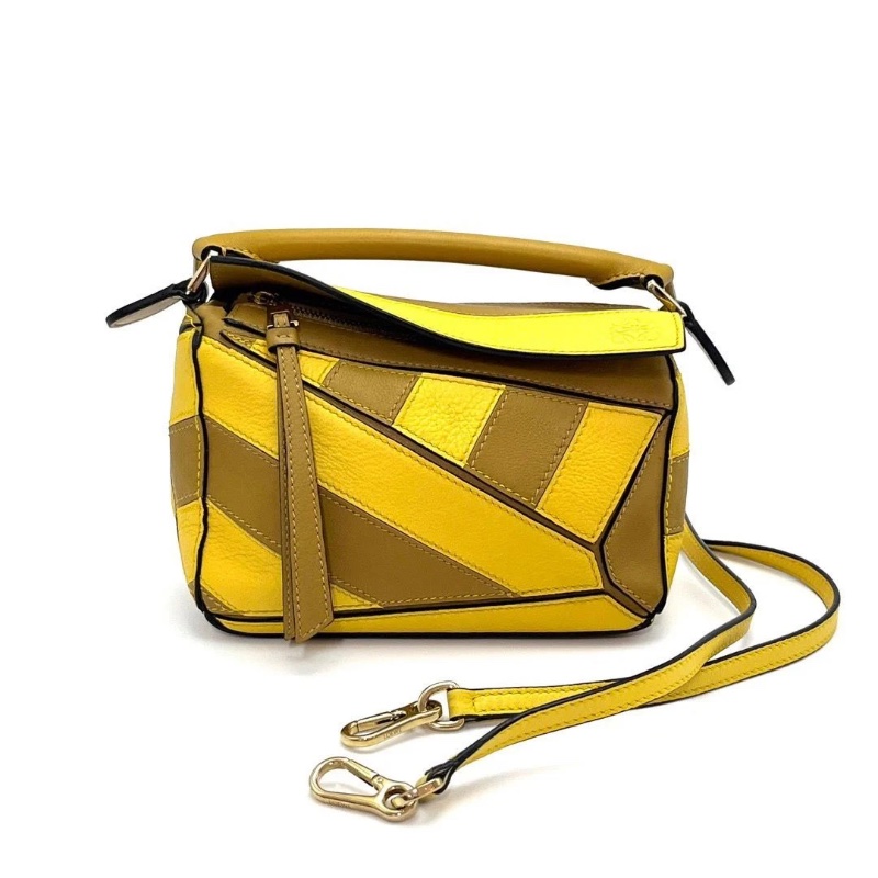LOEWE拼色金扣 Puzzle mini手提肩背斜背包17*11*7.5 95新 配件塵袋-1