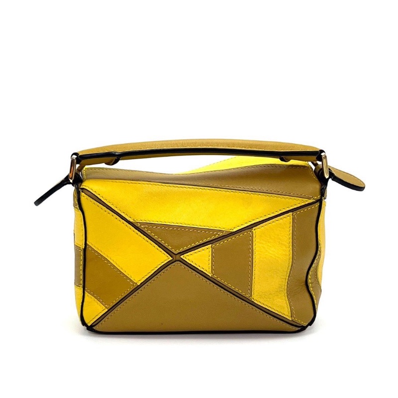 LOEWE拼色金扣 Puzzle mini手提肩背斜背包17*11*7.5 95新 配件塵袋-5