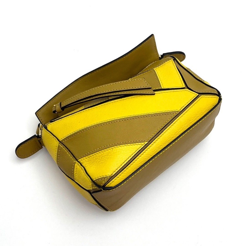 LOEWE拼色金扣 Puzzle mini手提肩背斜背包17*11*7.5 95新 配件塵袋-6