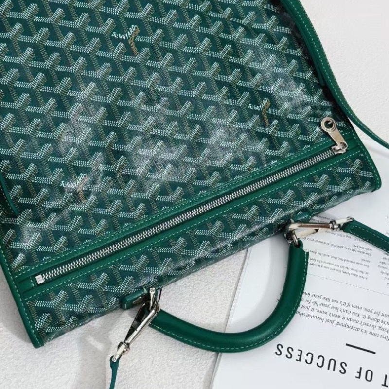 Goyard leger 限量 彩繪法鬥 綠色老花後背包33*37cm  95新 配件塵袋-3